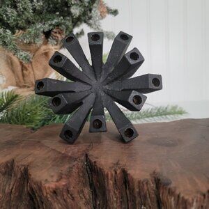 Vtg MCM 60s Retro Brutalist Minimalist Hallmark Cast Iron Danish Candleholder